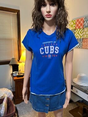 Chicago Cubs Royal Blue Women's Graphic Tee L